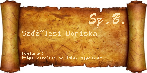 Szélesi Boriska névjegykártya